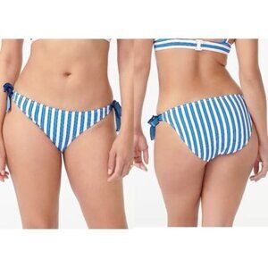 J. Crew | Surf Hipster Bikini Bottom Cabana Stripe Blue White Side Tie Plus 3X